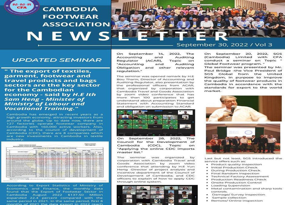 Cambodia Footwear Association September 2022 newsletter